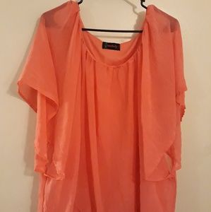 Flowy Coral Blouse
